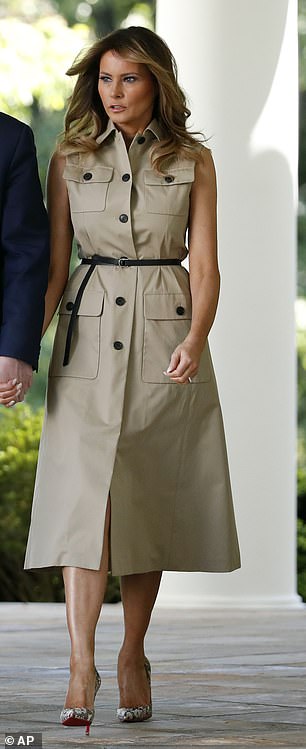 The First Lady wore an incredibly similar style by        Dior in the Rose Garden in 2020