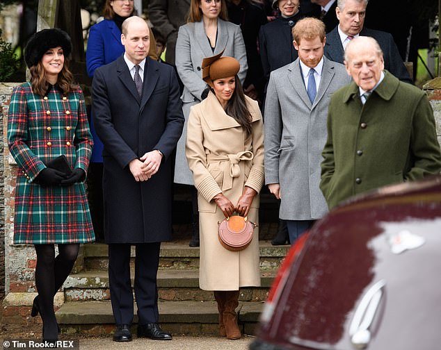 Harry and Meghan were pictured for the first time with Prince William and Kate Middleton at Sandringham for the Christmas Day church service in 2017