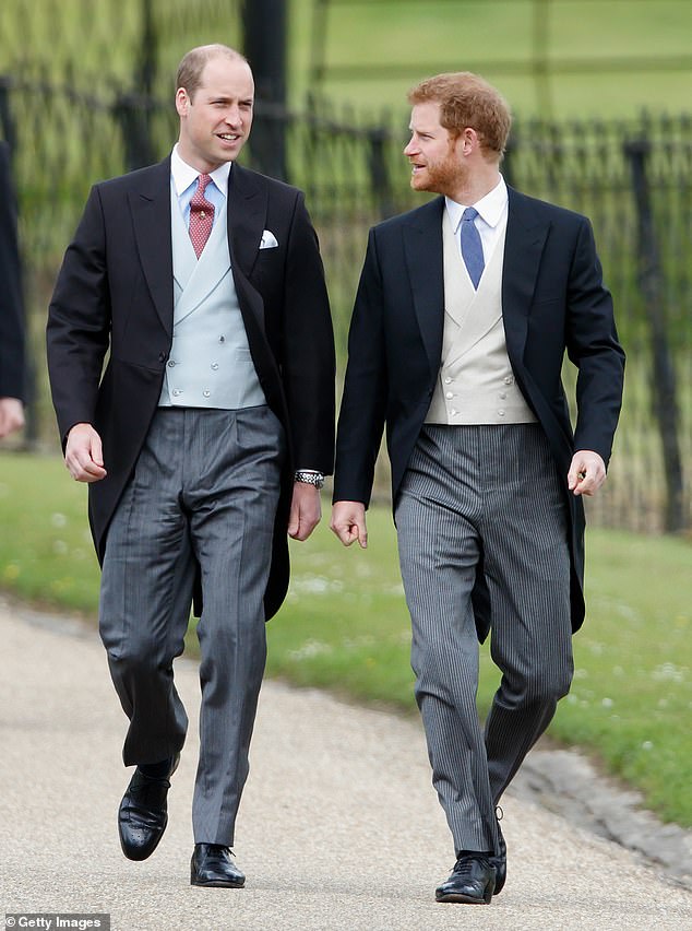 Prince William and Prince Harry at Pippa Middleton's and James Matthews wedding in Englefield in May 2017