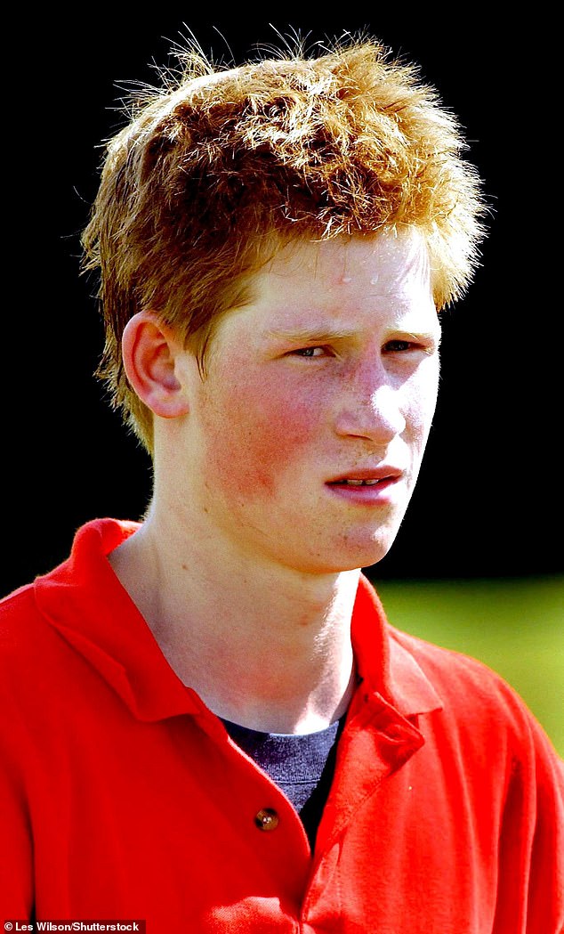 The young Prince in 2002 attending a charity event at a polo ground in Tidworth, Wiltshire