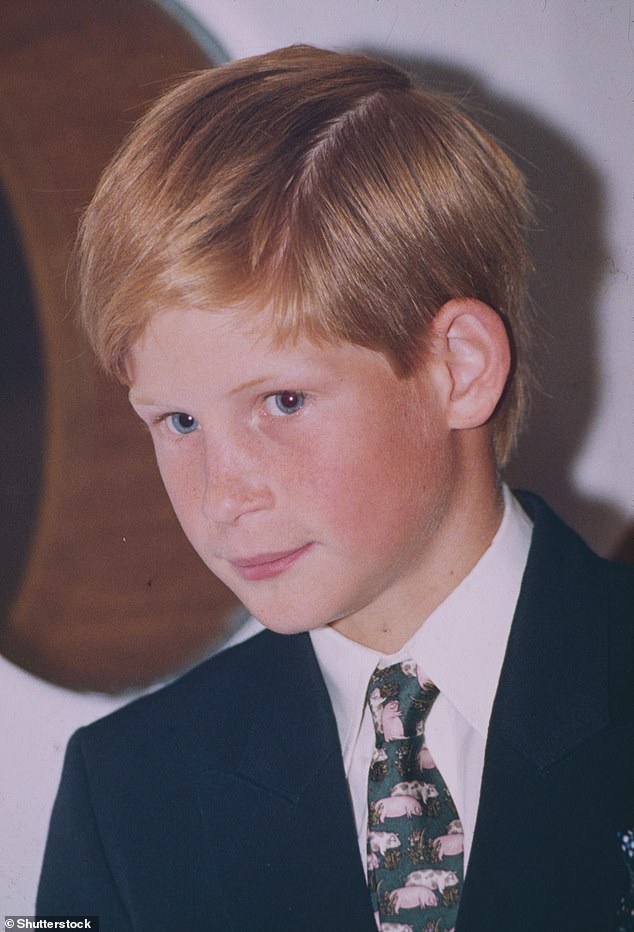 Harry, aged ten, wearing his hair with a side parting in 1995