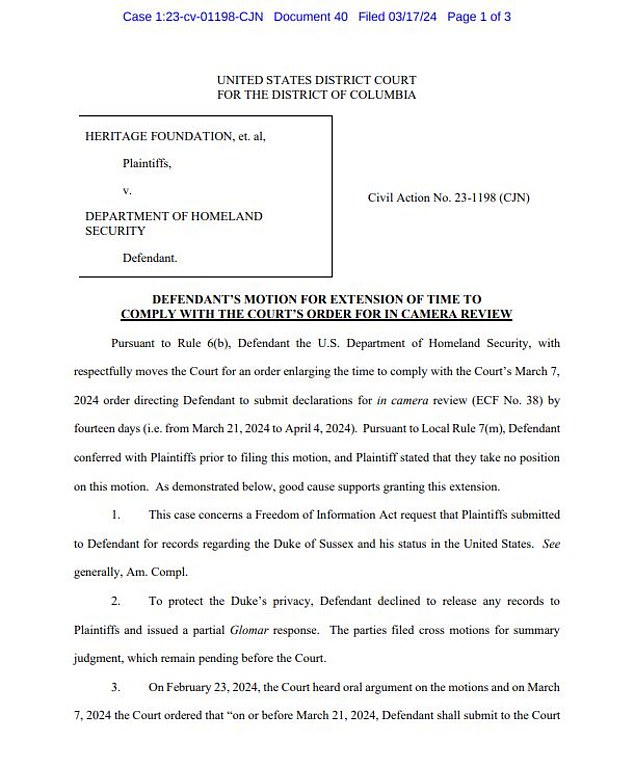 In March, Department for Homeland Security lawyers asked for more time to comply with a judge's ordered to provide more information about why it did not want to release the records