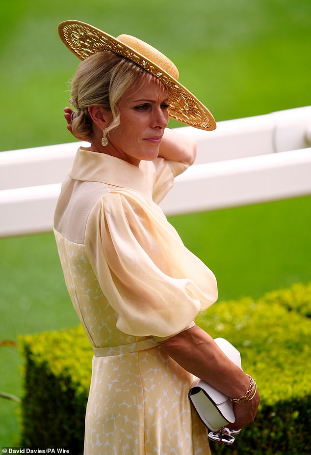 Zara looked the epitome of chic on the highly anticipated first day of Royal Ascot in a Laura Green dress and Sarah Cant hat