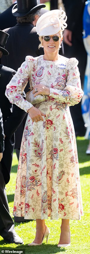 At Royal Ascot, Zara championed florals in an Anna Mason dress, Emmy London pumps and a Juliette Millinery hat