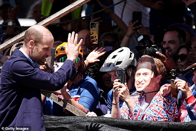 William greeted members of the public, and appeared unfazed when he saw someone wearing a mask of his face