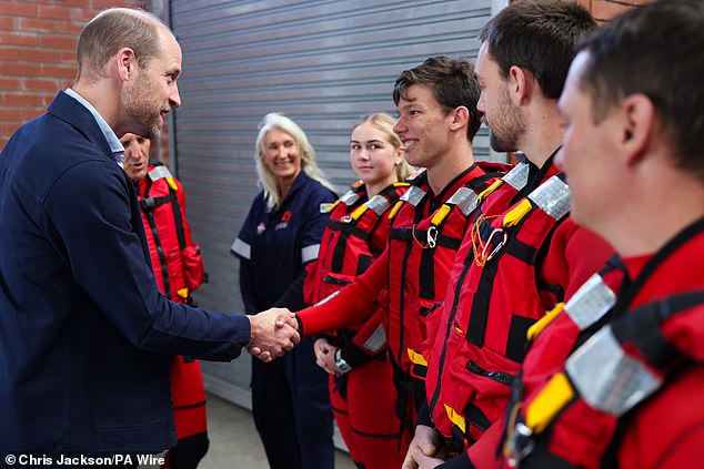 The Prince of Wales met with the other volunteers to hear about their lifesaving work