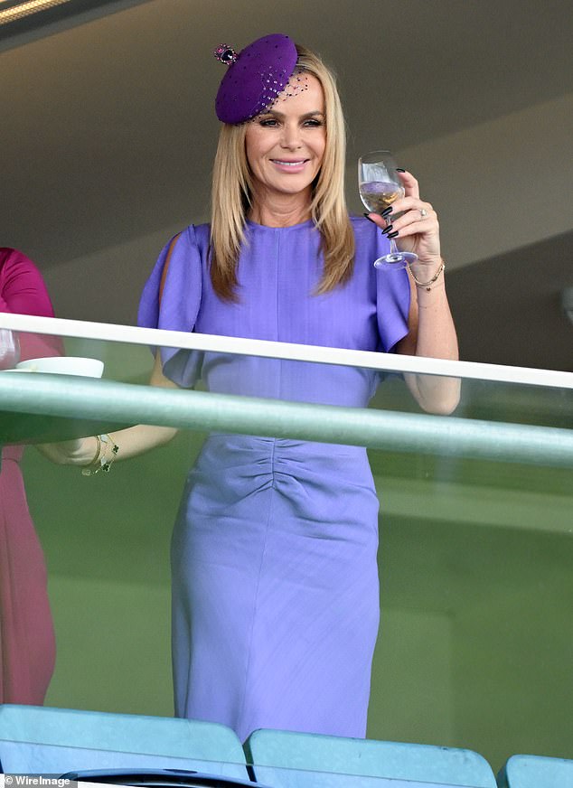 Amanda Holden, 53, sported a purple version on at Ascot last year which she paired with a purple beret, clutch and matching shoes