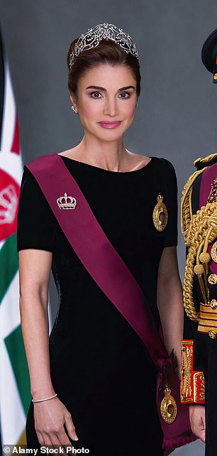 Rania recycled it for another portrait released by the Hashemite Royal Court to mark King Abdullah II of Jordan's Silver Jubilee