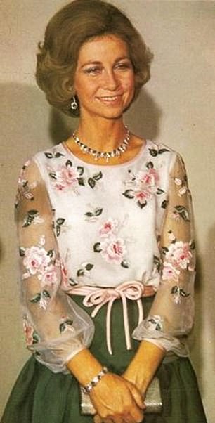 Queen Sofia introduced the floral Valentino dress while visiting Germany in 1977