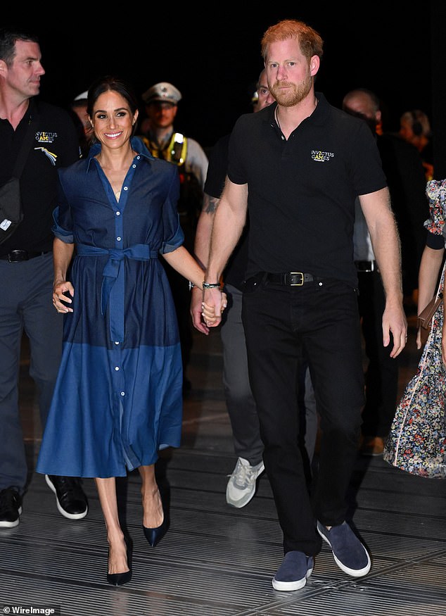 Prince Harry and Meghan Markle attend the sitting volleyball final during day six of the Invictus Games in 2023