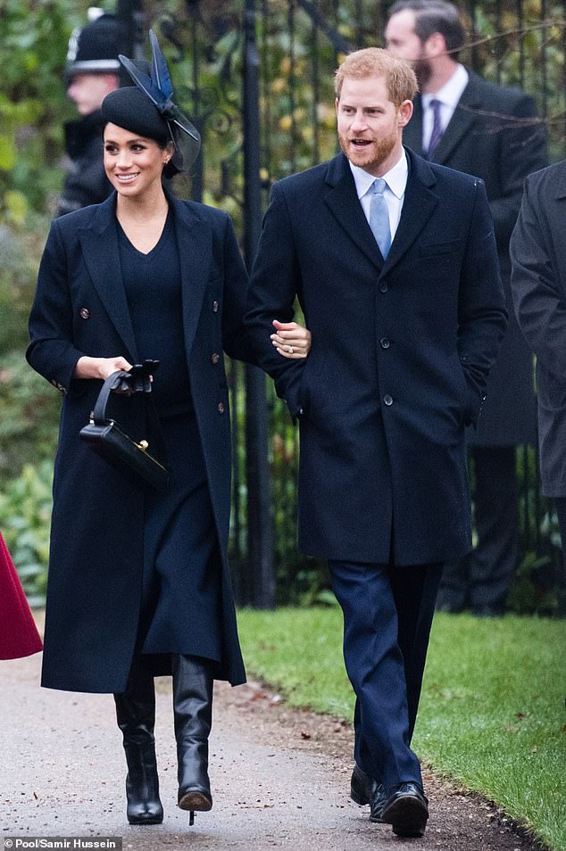 The Duke and Duchess of Sussex attend the Christmas Day service at the Church of St Mary Magdalene on the Sandringham estate on December 25, 2018