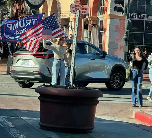 Montecito natives give the Trump Train the finger as a procession passes through the rich area where Meghan, Harry, Oprah and others live