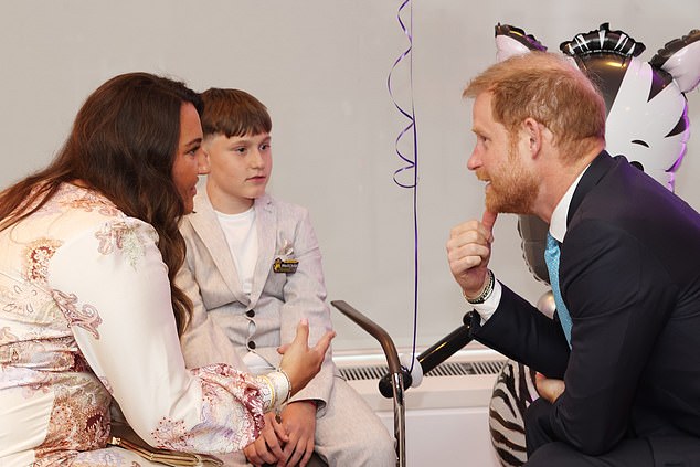 The Duke has been a patron of the WellChild, the UK charity which supports seriously ill children and their families, since 2008. Here, he is seen in conversation with 14-year-old Jude Allen during this year's WellChild Awards ceremony in London