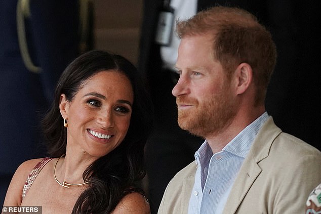 The Duchess of Sussex looked more loved-up than ever with her husband, as the couple enjoyed their first day of engagements on their four-day tour of Colombia