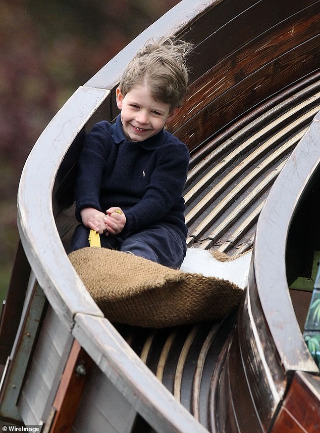 Trying the helter skelter at the Royal Windsor Horse Show in 2013