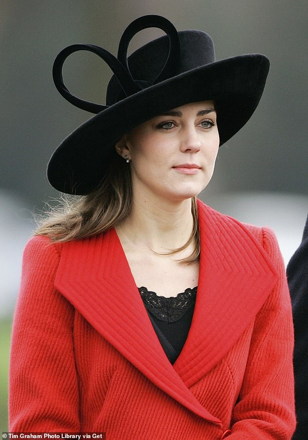 Kate pictured wearing a black hat by Philip Treacy that she went on to wear again in 2023