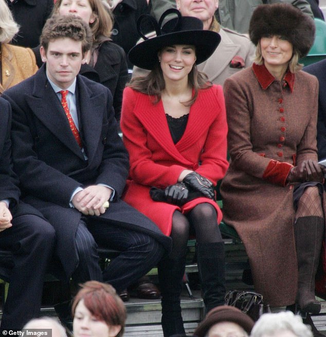 Kate, who was 24-years-old at the time, sitting with her mother at William's military ceremony