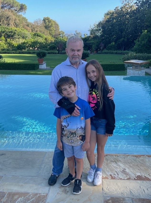 'Tragically, at 85 years old and bedridden with Huntington's disease, he has been unable to fully defend himself in a protracted legal dispute with Ms. Perry over his Montecito home,' Chart wrote to Prince Harry; Carl seen with his grandchildren