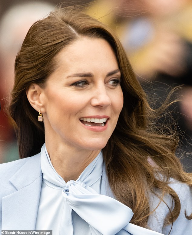 Kate has been spotted wearing Missoma's 'Mini Pyramid' charm hoop earrings, priced at £85, on at least nine occasions