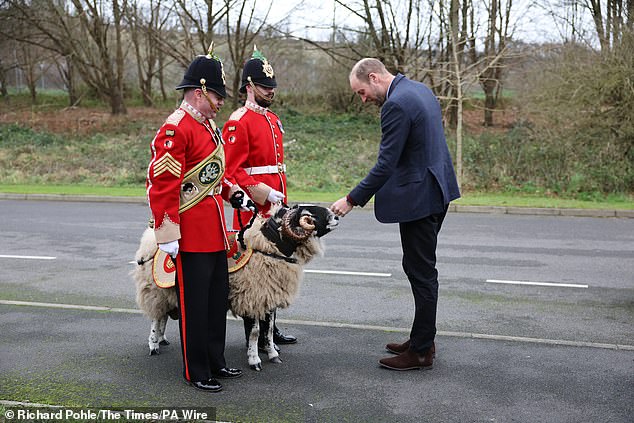 On arrival, His Royal Highness was greeted by a regimental ram called Derby, before meeting with soldiers and their families, to hear more about their experiences and roles within the Mercian Regiment