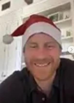 The Duke of Sussex , 40, video called into the party hosted by Scotty's Little Soldiers, a charity which he is an ambassador for.