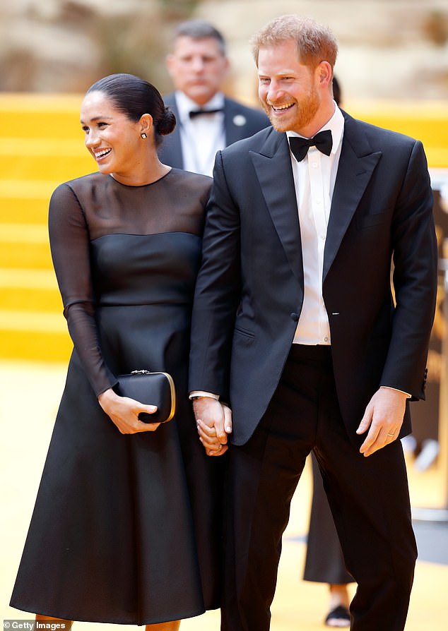 Harry and Meghan look loved up at the premiere of The Lion King at Leicester Square in 2019