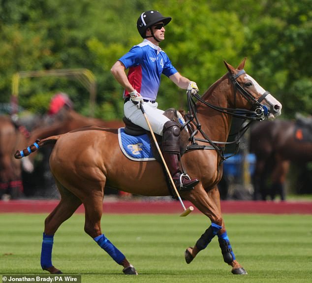 William playing polo in memory of the late Rugby League legend and MND campaigner Rob Burrow in July