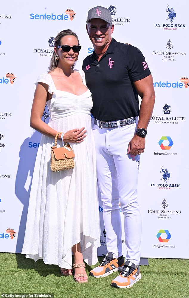 Devaleix's third wife Pamela (pictured together in April 2024) is a polo player and they have a baby daughter