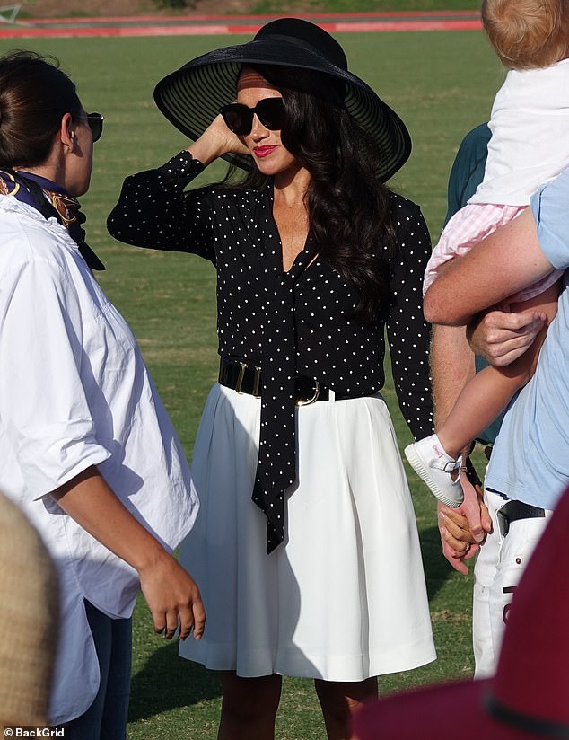 Meghan has put on a series of glamorous appearances at Polo matches over the years, showing off her stunning wardrobe. Pictured in May 2022