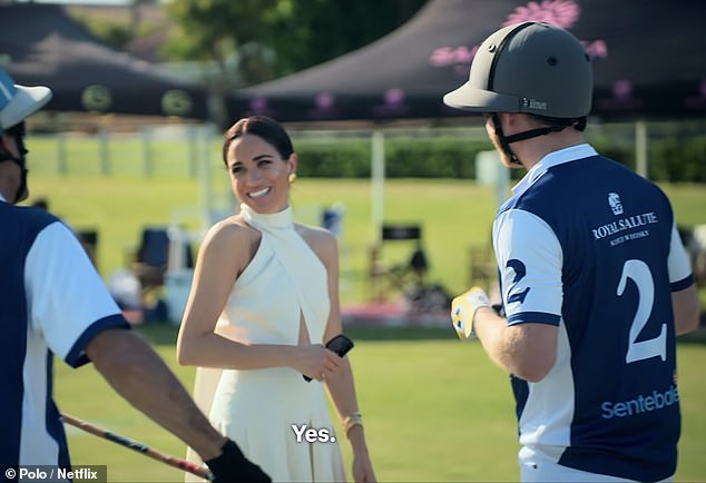 Meghan is seen cracking a joke about Harry's ability to speak Spanish - while she herself is fluent