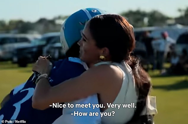 Meghan showed off her typical love for hugs in the documentary