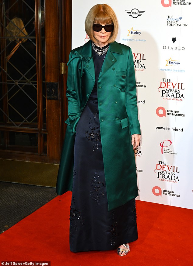 Anna Wintour attends 'The Devil Wears Prada: The Musical' World Premiere at the Dominion Theatre on December 1