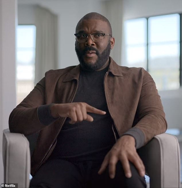 Media mogul Tyler Perry, 55, is seen while appearing in the 2022 Netflix documentary Harry & Meghan