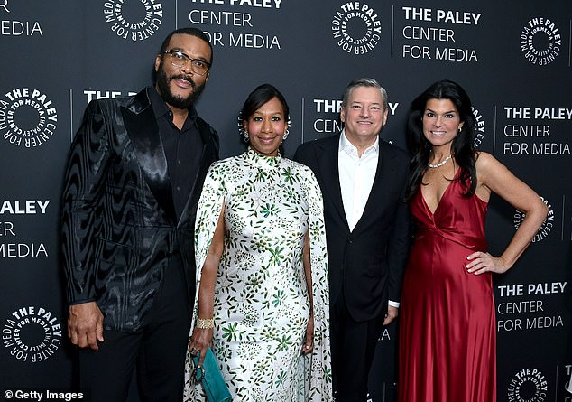 (L-R) Perry, Nicole Avant, Ted Sarandos, Co-CEO, Netflix, and Maureen