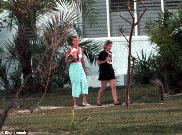 Diana and Victoria on holiday on the Caribbean island of Barbuda in 1996