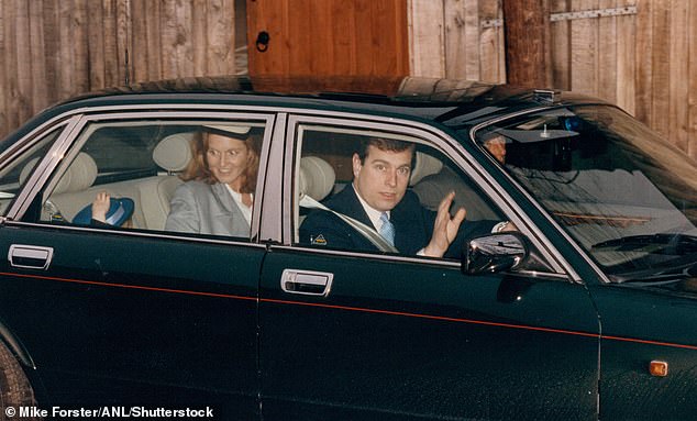 Sarah Ferguson, the Duchess of York, and Prince Andrew arriving at Beatrice's school for her play in 1992