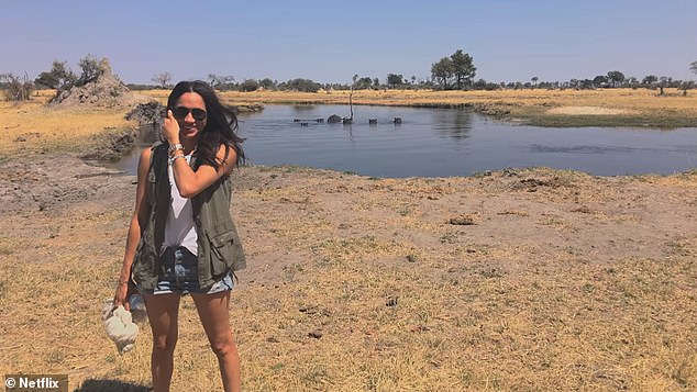 Meghan Markle pictured on the trip to Botswana in 2017. This image was first shown on the couple's Netflix series Harry & Meghan in 2022