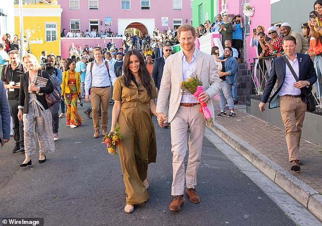 Harry with his wife, Meghan Markle, in Cape Town during their Royal tour in 2019