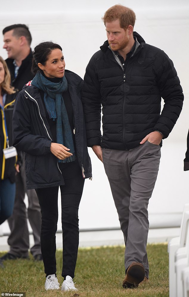 The shooting weekend alarmed Prince Harry's old friends from Eton. Pictured: The Duke of Sussex and Meghan, Duchess of Sussex in New Zealand on October 29, 2018