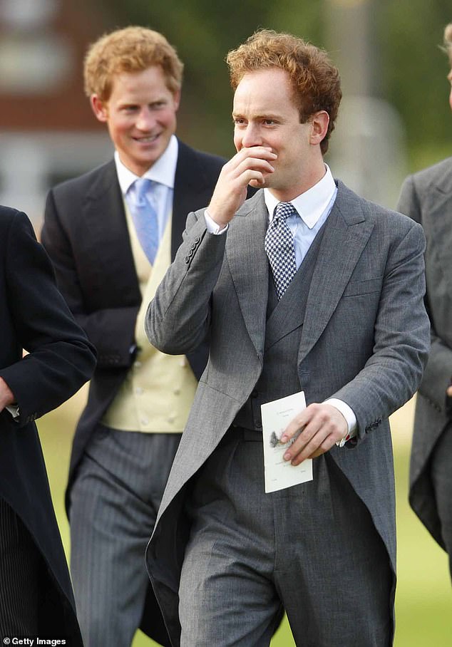 Tom 'Skippy' Inskip (pictured with Harry in 2013 at a wedding in King's Lynn) is one of Prince Harry's oldest friends, but reportedly fell out with the duke after advising him to take things slow with Meghan when the pair first began dating