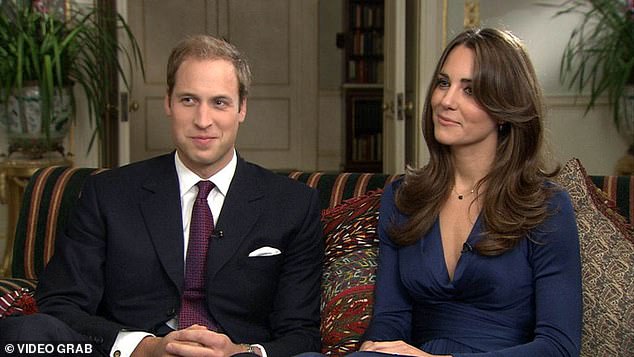 Kate Middleton, then 28, looked nervous when ITV's Tom Bradby put questions to the couple at Kensington Palace in 2010