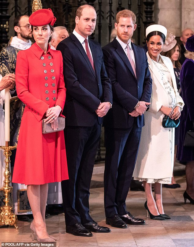 In their Netflix docuseries, Meghan (pictured at the 2019 Commonwealth Service) famously outlined her first meeting with the Prince and Princess of Wales - describing herself as a 'hugger', which the 'formal' couple may have found 'jarring'