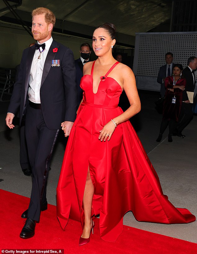 Prince Harry and Meghan Markle attended the Annual Salute To Freedom Gala in New York (pictured) after the Duchess appeared at The New York Times' DealBook conference in 2021. Prince Harry is set to appear at the conference on his own next week