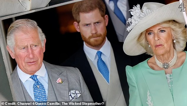 Charles, Harry and Camilla in a photo featured in Channel 4's documentary