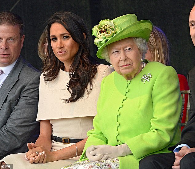 Royal expert Robert Jobson claimed Meghan (pictured with the late monarch in 2018) dismissed the Queen's suggestion that the Duchess of Edinburgh help her adjust to life in the Royal Family.