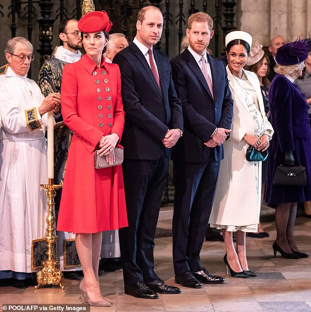 In their Netflix docuseries , Meghan (pictured at the 2019 Commonwealth Service) famously outlined her first meeting with the Prince and Princess of Wales - describing herself as a 'hugger', which the 'formal' couple may have found 'jarring'