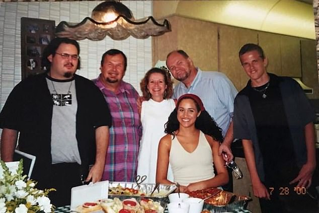 Meghan is estranged from the majority of her father Thomas's side of the family, including her dad (in blue) and her other uncle Fred (checked shirt)