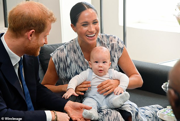 Prince Harry and Meghan with their son, Archie, at the Desmond & Leah Tutu Legacy Foundation during their royal tour of South Africa in September 2019