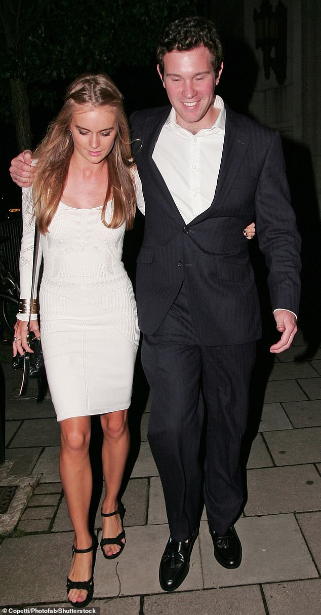 Cressida leaving a nightclub with Prince Harry's friend Jack Brooksbank (now married to Eugenie) following a night out with the prince in July 2012. They left separately to avoid speculation