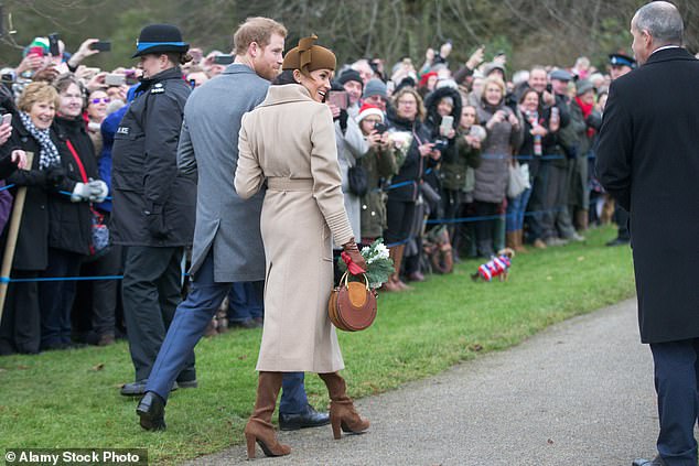 Harry and Meghan joined the Royal Family for the customary walk to St Mary Magdalene Church in Sandringham